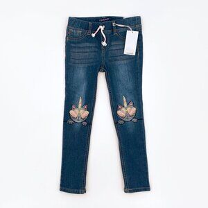 Vigoss | Unicorn Embroidered Jagger Pull-on Stretch Jeans | NWT